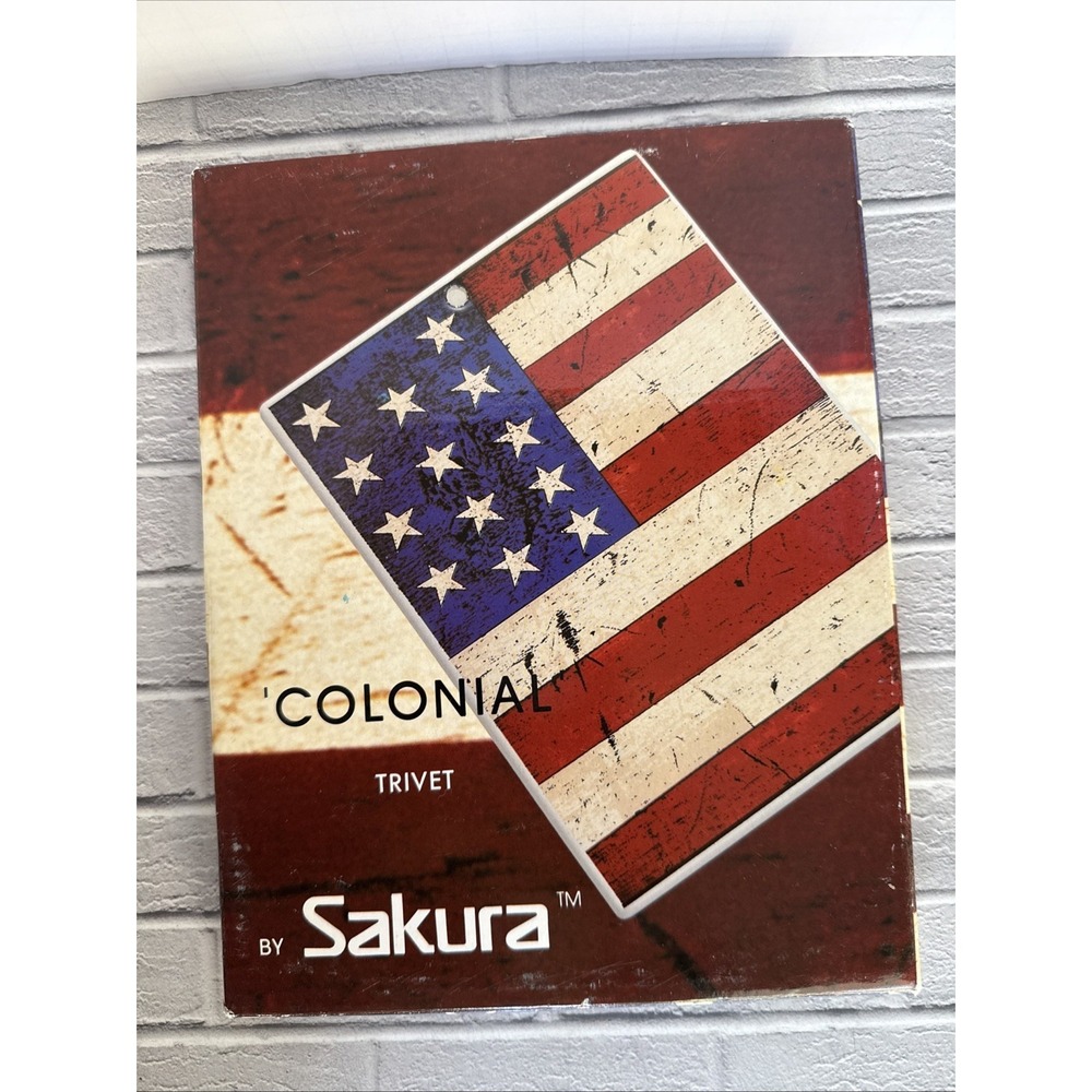 1997 Vintage Warren Kimble Colonial American Flag Trivet Sakura Patriotic